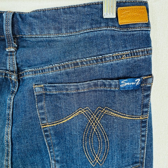 Seven7 Womens Easy Fit Boyfriend Jeans Blue Denim Frayed Hem Size 8 - Picture 5 of 14